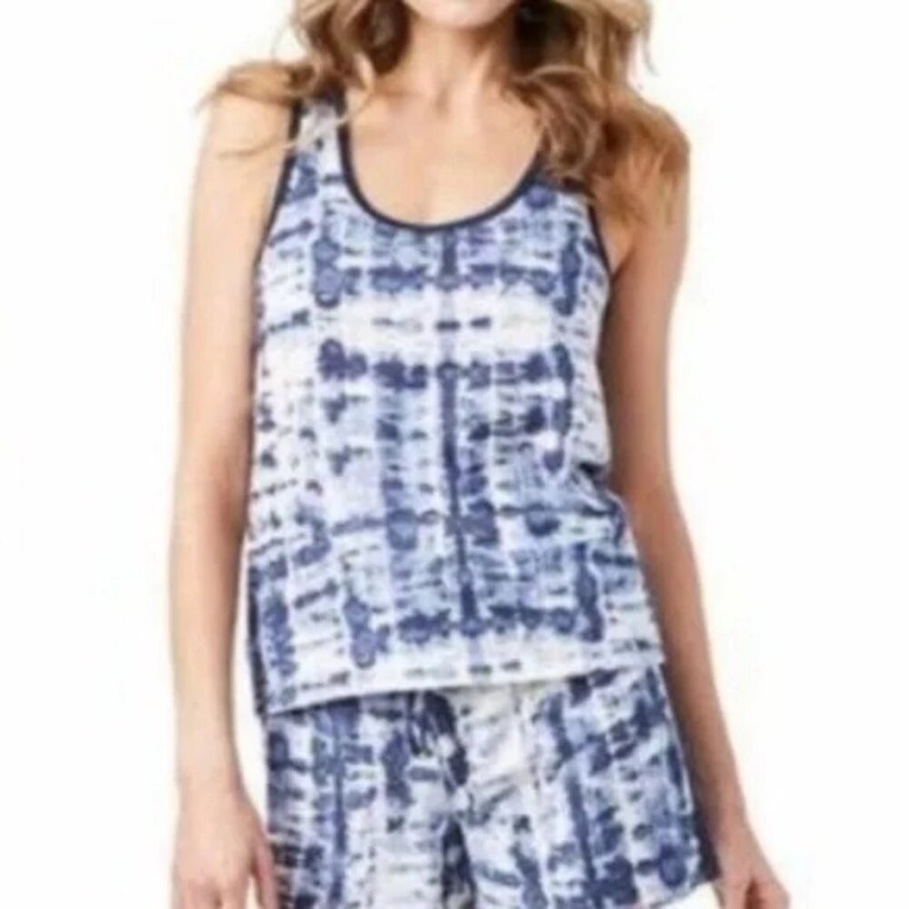 Lucky Brand Extremely Soft Y2K Blue and White Tie Dye Tank Top - Size Small